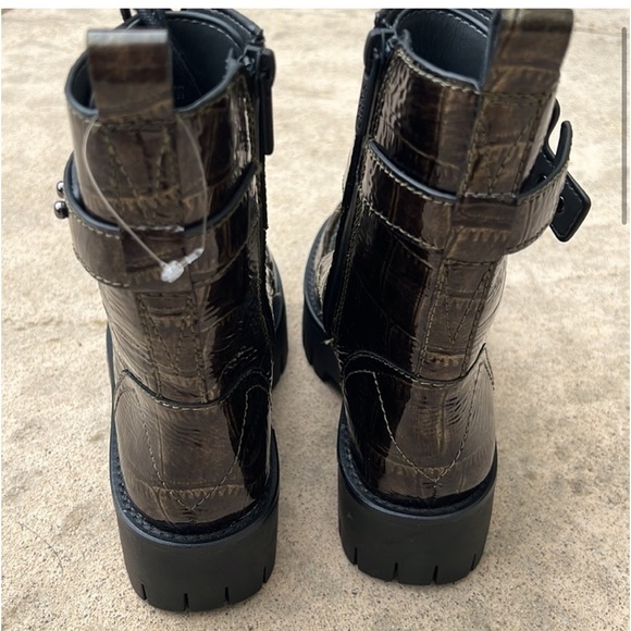 Franco Sarto Dana Women's Black Bronze Combat Boot Women's Size 5 - Picture 7 of 13